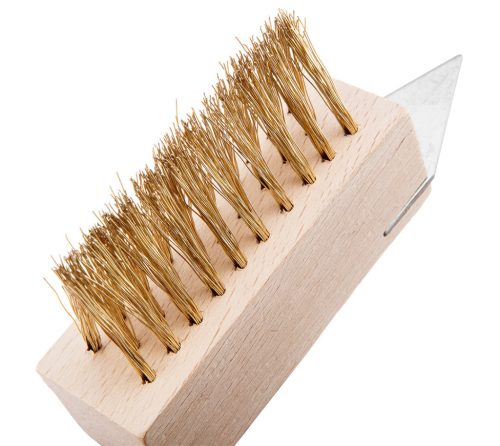 Neo Tools Drótkefe térkőtisztításhoz, fugakaparó pengével