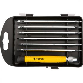 Topex csavarhúzó készlet műszerész 7r.tokban