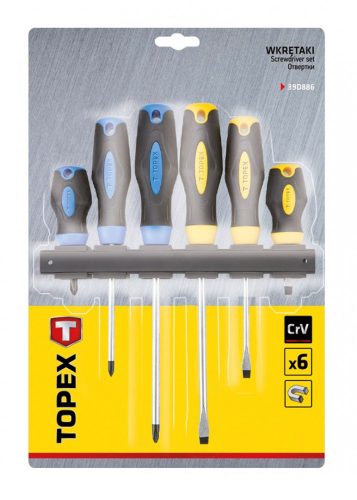 Topex csavarhúzó készlet 6r. tartóval