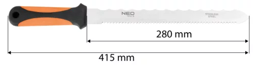 Neo Tools Kés, szigetelésvágó, 280mm-es penge, 415mm teljes hossz