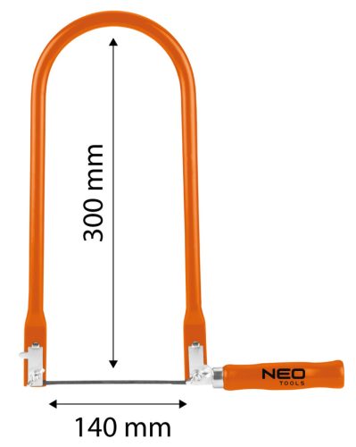 Neo Tools Lombfűrész, 140-300mm, fém keret, fa nyéllel