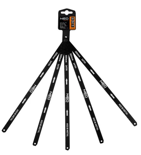 Neo Tools Fémfűrészlap készlet 300x12, 5mm, 5db, HSS Bimetal