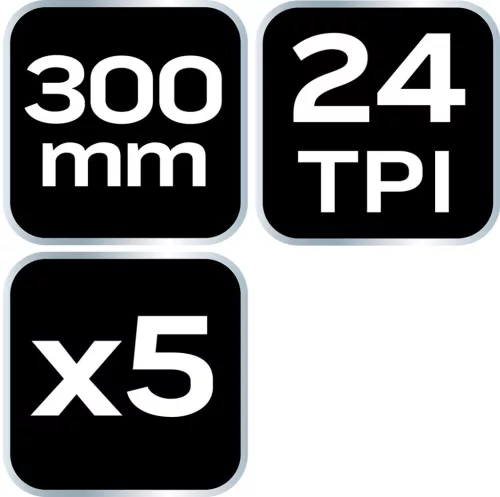 Neo Tools Fémfűrészlap készlet 300x12, 5mm, 5db, HSS Bimetal