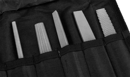 Neo Tools Reszelő készlet univerzális 5db-os, gyorscsatlakozós nyéllel, oxfordszövet tokban