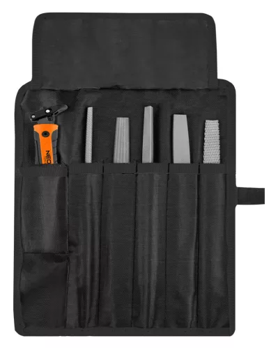 Neo Tools Reszelő készlet univerzális 5db-os, gyorscsatlakozós nyéllel, oxfordszövet tokban