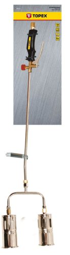 Topex Gázforrasztó, perzselő, gázégő készlet DUPLA, 2 x 60mm(110kW) égőfej, szár: 50cm, tömlő: 5m