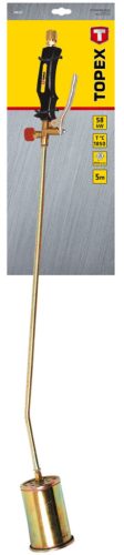 Topex Gázforrasztó, perzselő, gázégő készlet 60mm (58kW), szár: 50cm, tömlő: 5m.