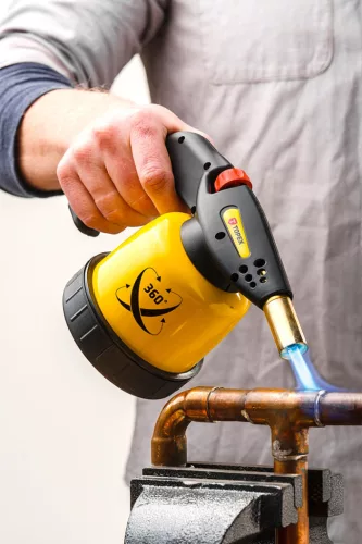 Topex Gázforrasztó, perzselő, gázégő 190g palackhoz, PIEZO, 360°