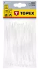 Topex Kábelkötegelő, gyorskötöző, 2,5mm x 100mm, fehér, 100db