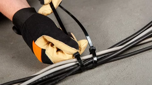 Topex Kábelkötegelő, gyorskötöző, 7,6mm x 500mm, fekete, 75db