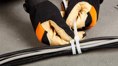 Topex Kábelkötegelő, gyorskötöző, 7,6mm x 500mm, fehér, 75db