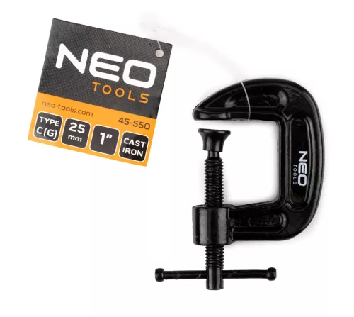 Neo Tools Kézi szorító, öntöttvas, 25mm, 1", 115g