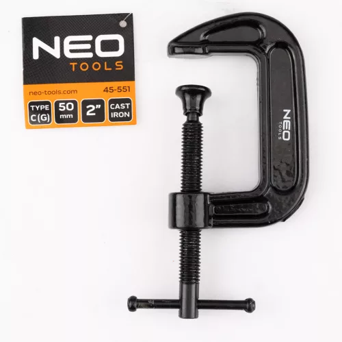 Neo Tools Kézi szorító, öntöttvas, 50mm, 2", 208g