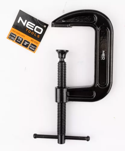 Neo Tools Kézi szorító, öntöttvas, 75mm, 3", 485g
