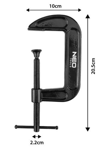 Neo Tools Kézi szorító, öntöttvas, 100mm, 4", 567g