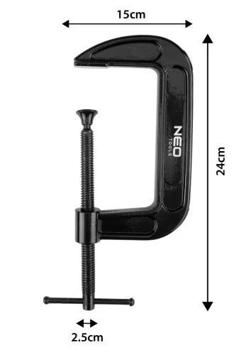 Neo Tools Kézi szorító, öntöttvas, 125mm, 5", 815g