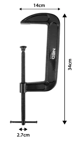 Neo Tools Kézi szorító, öntöttvas, 200mm, 8", 1570g