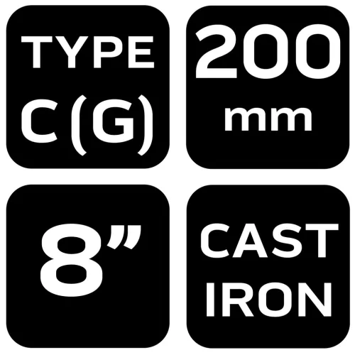 Neo Tools Kézi szorító, öntöttvas, 200mm, 8", 1570g