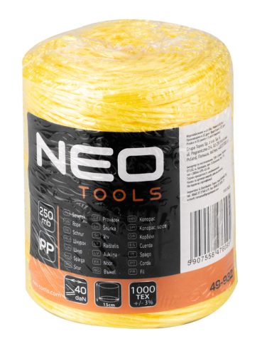 Neo Tools Polipropilén, PP, zsinór, 250m