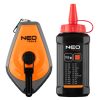 Neo Tools Kicsapózsinór + festék, műanyag házas, 30m, 1:3-as gyorsítóáttétel a zsinór visszatekeréshez, piros porfesték