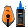 Neo Tools Kicsapózsinór + festék, műanyag házas, 30m, 1:3-as gyorsítóáttétel a zsinór visszatekeréshez, kék porfesték