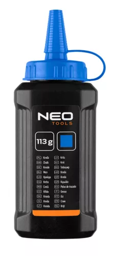 Neo Tools Kicsapózsinór + festék, műanyag házas, 30m, 1:3-as gyorsítóáttétel a zsinór visszatekeréshez, kék porfesték