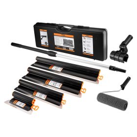   Neo Tools Felületsimító glettelő készlet, adapter teleszkópos nyél gletthenger, 25/35/45/60cm, műanyag kofferben