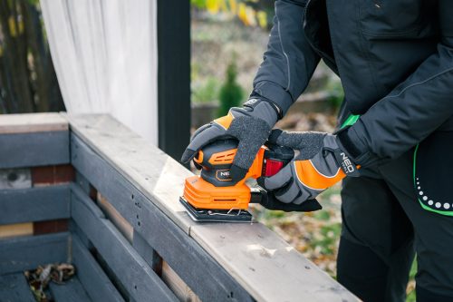 Neo Tools Csiszolópapír, tépőzáras, 113x113mm, P80, 8 lyukas, 04-623-hoz, 5db