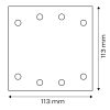 Neo Tools Csiszolópapír, tépőzáras, 113x113mm, P80, 8 lyukas, 04-623-hoz, 5db