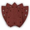 Neo Tools Csiszolópapír, tépőzáras, deltacsiszolóhoz,100x147mm, P80, 04-623-hoz, 9 lyukas, 5db