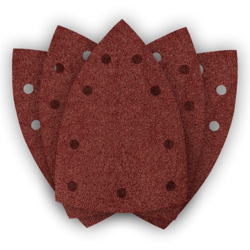 Neo Tools Csiszolópapír, tépőzáras, deltacsiszolóhoz,100x147mm, P80, 04-623-hoz, 9 lyukas, 5db