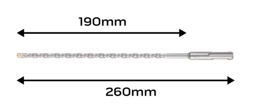 Neo Tools Betonfúró SDS PLUS 6x260mm, S4 type, 4 élű, vasbetonhoz
