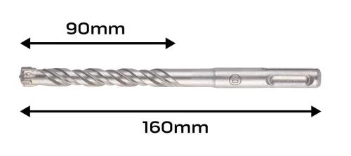 Neo Tools Betonfúró SDS PLUS 10x160mm, S4 type, 4 élű, vasbetonhoz