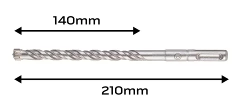 Neo Tools Betonfúró SDS PLUS 10x210mm, S4 type, 4 élű, vasbetonhoz