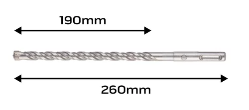 Neo Tools Betonfúró SDS PLUS 10x260mm, S4 type, 4 élű, vasbetonhoz