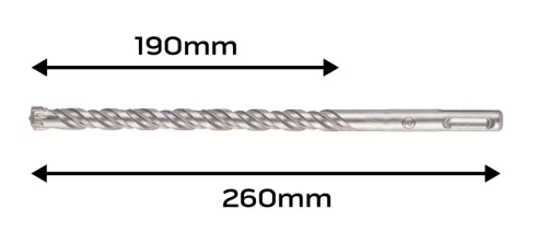 Neo Tools Betonfúró SDS PLUS 12x260mm, S4 type, 4 élű, vasbetonhoz