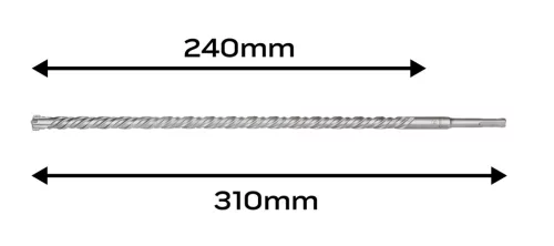 Neo Tools Betonfúró SDS PLUS 14x310mm, S4 type, 4 élű, vasbetonhoz