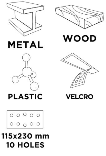 Graphite Csiszolópapír tépőzáras 115x230mm, K40, lyukas, 5db