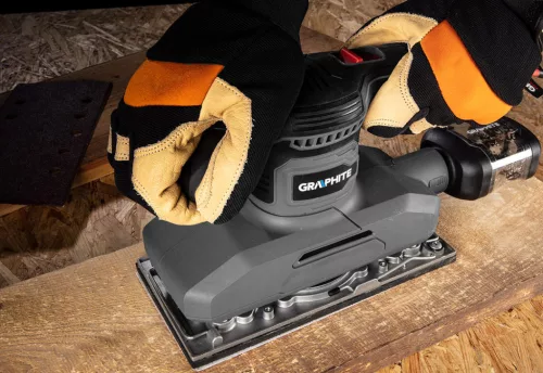 Graphite Csiszolópapír tépőzáras 115x230mm, K80, lyukas, 5db