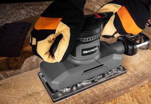 Graphite Csiszolópapír tépőzáras 115x230mm, K100, lyukas, 5db