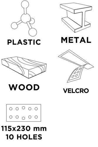 Graphite Csiszolópapír tépőzáras 115x230mm, K100, lyukas, 5db