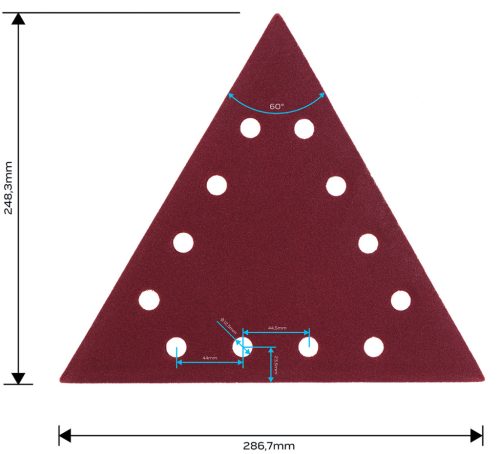 Graphite Csiszolópapír tépőzáras K120, háromszög alakú 12 lyukakkal, 59G264 csiszológéphez, 5db