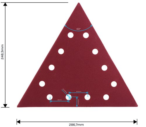 Graphite Csiszolópapír tépőzáras K180, háromszög alakú 12 lyukakkal, 59G264 csiszológéphez, 5db