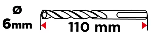 Graphite Betonfúró SDS-Plus 6x110mm, S4 type, 4 élű, vasbetonhoz