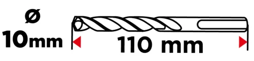 Graphite Betonfúró SDS-Plus 10x110mm, S4 type, 4 élű, vasbetonhoz