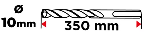 Graphite Betonfúró SDS-Plus 10x350mm, S4 type, 4 élű, vasbetonhoz