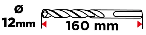 Graphite Betonfúró SDS-Plus 12x160mm, S4 type, 4 élű, vasbetonhoz