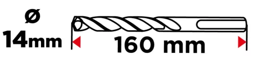 Graphite Betonfúró SDS-Plus 14x160mm, S4 type, 4 élű, vasbetonhoz