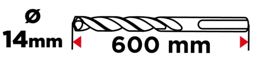 Graphite Betonfúró SDS-Plus 14x600mm, S4 type, 4 élű, vasbetonhoz