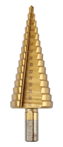 Graphite Lépcsős fúró készlet, HSS-Titán, 4-12mm, 4-20mm, 4-32mm, 3db